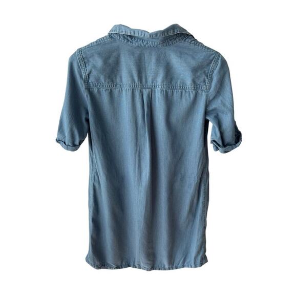 Karen Scott Chambray Blue Cotton Shirt Dress – Petite Medium - Picture 4 of 6